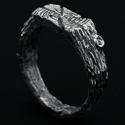 Silver Tree Bark Rings