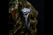 Moonstone Witch Engagement Ring, Dark Fairy Inspired Moonstone Ring, Silver Mythical Woman Wedding Ring with Nature Theme