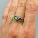 Bloom of Shadows: Gothic Sterling Silver Ring with Olivine Gemstone