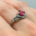 Rose of Shadows: Gothic Sterling Silver Ring with Radiant Ruby