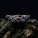 Twisting Vine Gothic Ring with Radiant Garnet