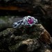 Thorned Bloom: Gothic Sterling Silver Ring with Enchanted Ruby