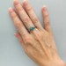 Gothic Aquamarine Ring with Enchanted Leaf Motif