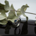 Wings of Serenity: Gothic Sterling Silver Ring with Blue Topaz