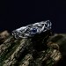 Celtic Knot Aquamarine Wedding Band for Men - Sterling Silver Vine Design