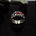 Crimson Dominion: Gothic Garnet Chain Ring