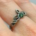 Twisted Vine Ring with a Touch of Emerald Magic