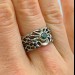 Gothic Silver Ring Featuring Black Onyx and Moon Motif