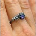 Gothic Amethyst Ring with Lunar Crescent Motif