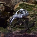 Gothic Skeleton Hand Ring - Unique Silver Statement