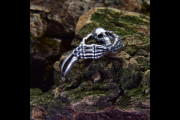 Unique Man Gothic Claddagh Ring, Goth Dark Aesthetic Engagement Ring, Enchant Forest Wedding Ring with Ghost, Mystical Silver Promise Ring