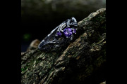 Ethereal Forest Engagement Ring for Women, Fantasy Amethyst Twig Branch Ring, Nature Inspired Wedding Band, Silver Jewerly for Her