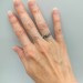 Delicate Silver Ring with Sapphire Petal Design