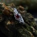 Gothic Garnet Ring with Majestic Flame Motif