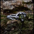 Unique Silver Ring with Peridot and Nature-Inspired Design