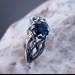 Twilight Claw: Gothic Sterling Silver Ring with Enchanted Sapphire