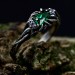 Enchanted Silver Ring with Emerald and Claw Design