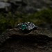 Forest Grace: Gothic Sterling Silver Ring with Emerald Gemstone