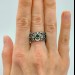 Gothic Silver Ring Featuring Black Onyx and Moon Motif