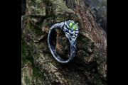 Branch & Leaf Silver Nature Wedding Band for Woman, Woodland Style Unique Promise Ring, Forest Inspired Vintage Style Ring, Fantasy Jewelry