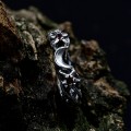 Twisting Shadows: Gothic Sterling Silver Ring with Sculpted Elegance