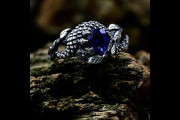 Silver Dragon Fairy Engagement Ring, Non Traditional Fantasy Branch Ring for Mens, Woodland Celtic Jewelry for Him