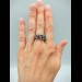 Gothic Chain Ring with Fiery Garnet Gemstone