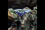 Branch and Leaf Ring for Woman with Amethyst, Unique Silver Branch Engagement Ring, Fantasy Forest Wedding Ring for Her