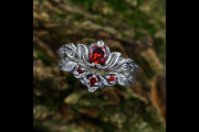Forest Nature Celtic Wedding Ring Set, Unique Elven Wedding Rings Set, Stacking Ring Set with Birthstone & Leaf Branch, Ethereal Jewelry