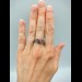 Gothic Moonstone Ring with Intricate Forest Design