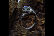 Unique Gothic Dark Engagement Ring with Fairytale Themed, Mystic Fantasy Tree Branch Ring, Forest Witchy Jewelry, Gift For Her