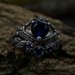 Twilight Majesty: Gothic Sterling Silver Ring with a Regal Sapphire