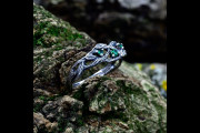 Nature Wedding Band with Branch and Leaf Design, Woman Elven Engagement Ring with Forest Theme, Branch Witch Jewelry for Her