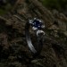 Stunning Silver Ring with Sapphire and Lunar Motif