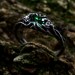 Handcrafted Emerald Ring with Dark Forest Design