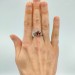 Dark Gothic Silver Ring with Skull and Garnet