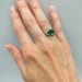 Unique Silver Ring with Emerald Gemstone and Dragon Claw Design