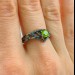 Forest Enchantment: Gothic Sterling Silver Ring with Vibrant Olivine