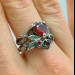 Gothic-Inspired Silver Ring Set with Red Garnet Gemstones