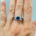 Stunning Silver Ring with Sapphire and Lunar Motif