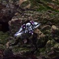 Reaper’s Crown: Gothic Sterling Silver Ring with Skull and Amethysts