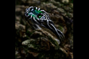 Earthy Promise Ring Mens, Celtic Braided Weave Ring with Fantasy Wedding Band, Woodland Druid Emerald Vine Twig Branch Ring