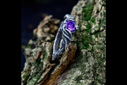 Tree Branch Celtic Mens Ring, Unique Mens Ring Amethyst, Mens Fantasy Ring, Mens Viking Wedding Ring Sterling Silver