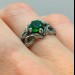 Garnet Bloom: Sterling Silver Ring with a Radiant Scarlet Gem