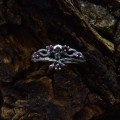 Heir of Twilight: Gothic Sterling Silver Ring with Amethyst Accents