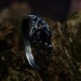 Dark Silver Ring with Black Obsidian Gemstone