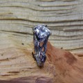 Gothic White Topaz Ring with Bold Sculptural Motif