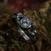 Elegant Gothic Ring with White Topaz Gemstone|Unusual Nature-Inspired Engagement Ring