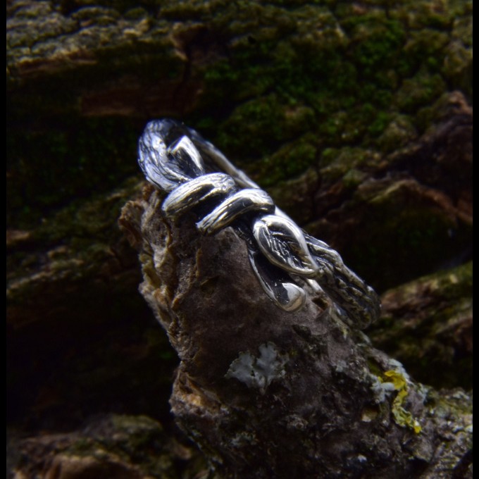 Nature-Inspired Gothic Ring with Twisted Vines