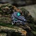 Twisted Vine Silver Ring Set with Emerald Stones